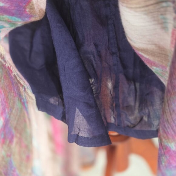 Soft Surroundings Dark Floral Crepe Tiered Maxi Dress Flutter Sleeves Womens 1X - Picture 8 of 10